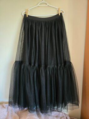 Long Black Crinoline Tutu skirt